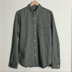 Express Men's Charcoal Gray Mid-Weight Button Down Shirt Size M